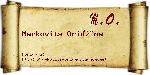 Markovits Oriána névjegykártya